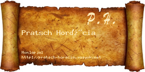 Pratsch Horácia névjegykártya